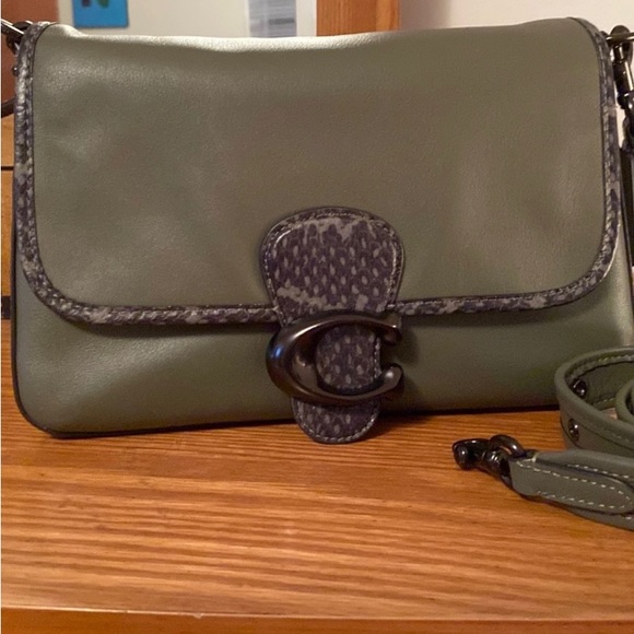 Coach soft leather tabby bag w snakeskin detail - Picture 1 of 6